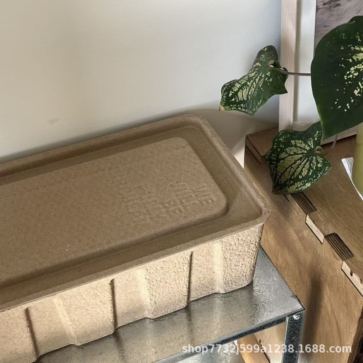 On-demand custom pulp boxes for hardware parts, yellow pulp molded, high load-bearing, odor-free, for home appliance inserts.