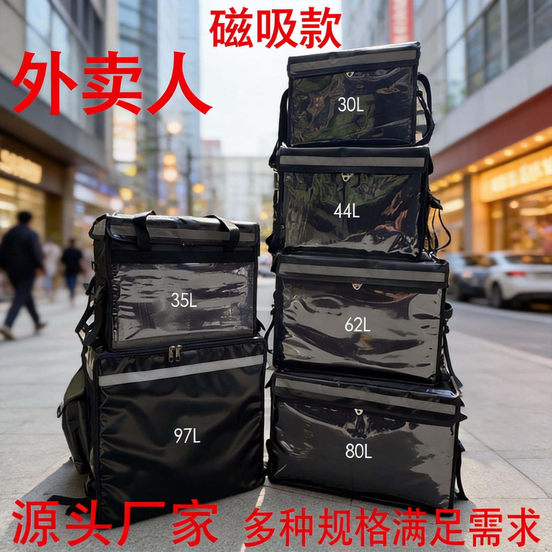 New Magnetic Food Delivery Box Waterproof Thickened Large and Small Car Insulated Box Food Refrigerated Rider Meal Delivery Box