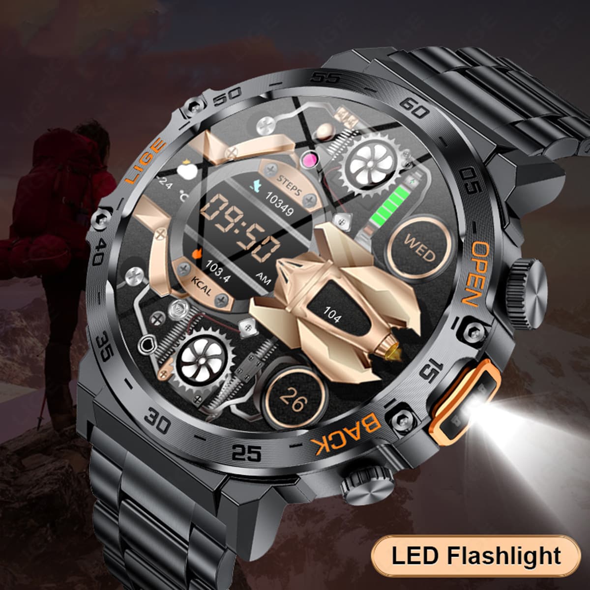 Foreign trade new smart watch heart rate blood pressure Bluetooth call custom dial multi-functional sports pedometer watch
