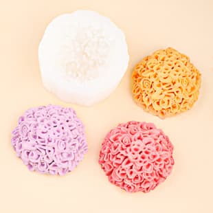 Marigold Flower Silicone Mold Rose Ball Chrysanthemum Aromatherapy Candle Plaster Ornament Fondant Chocolate Mold