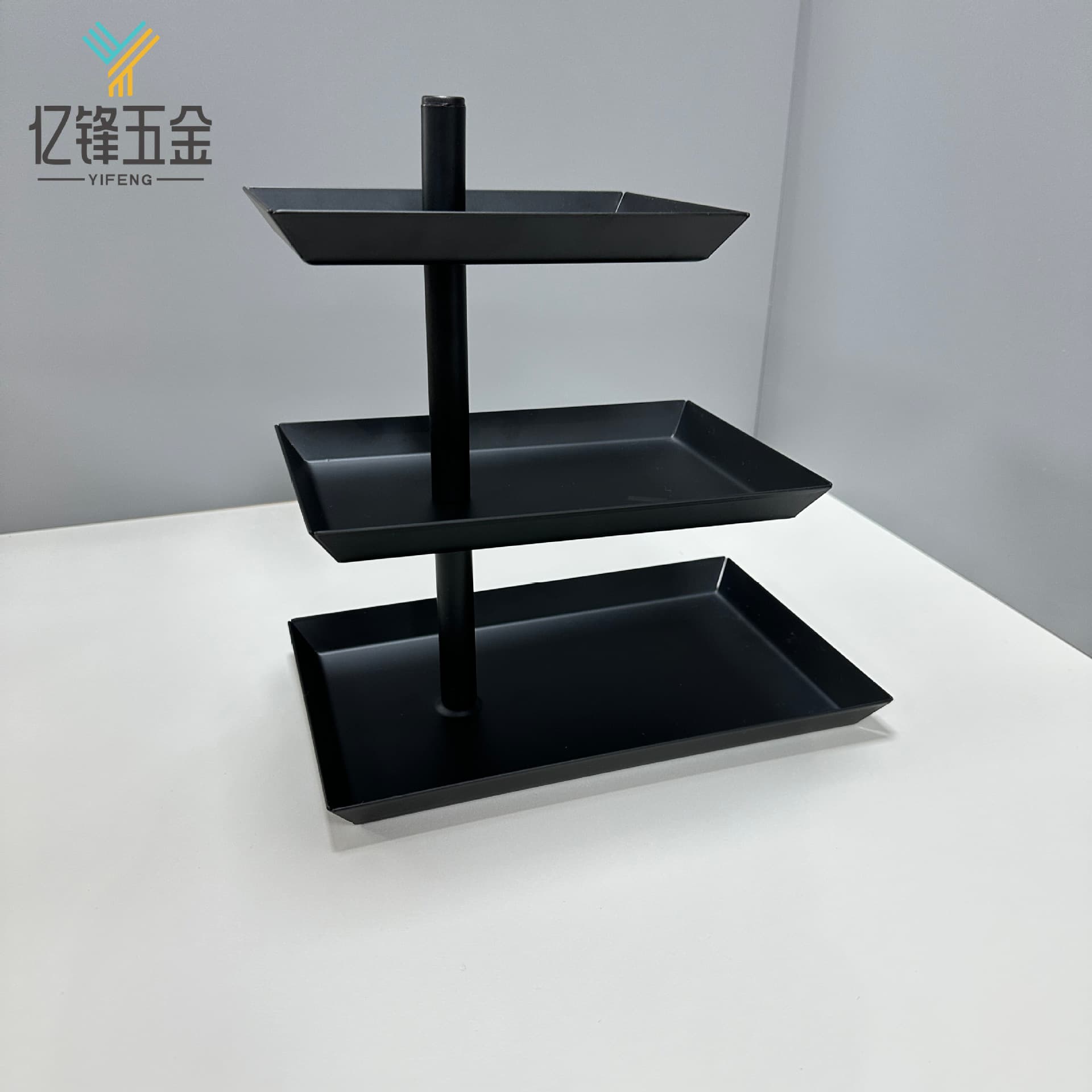 Living Room Coffee Table Fruit Snack Cake Tray Stand, Three-Tier Rotating Candy Nut Dish