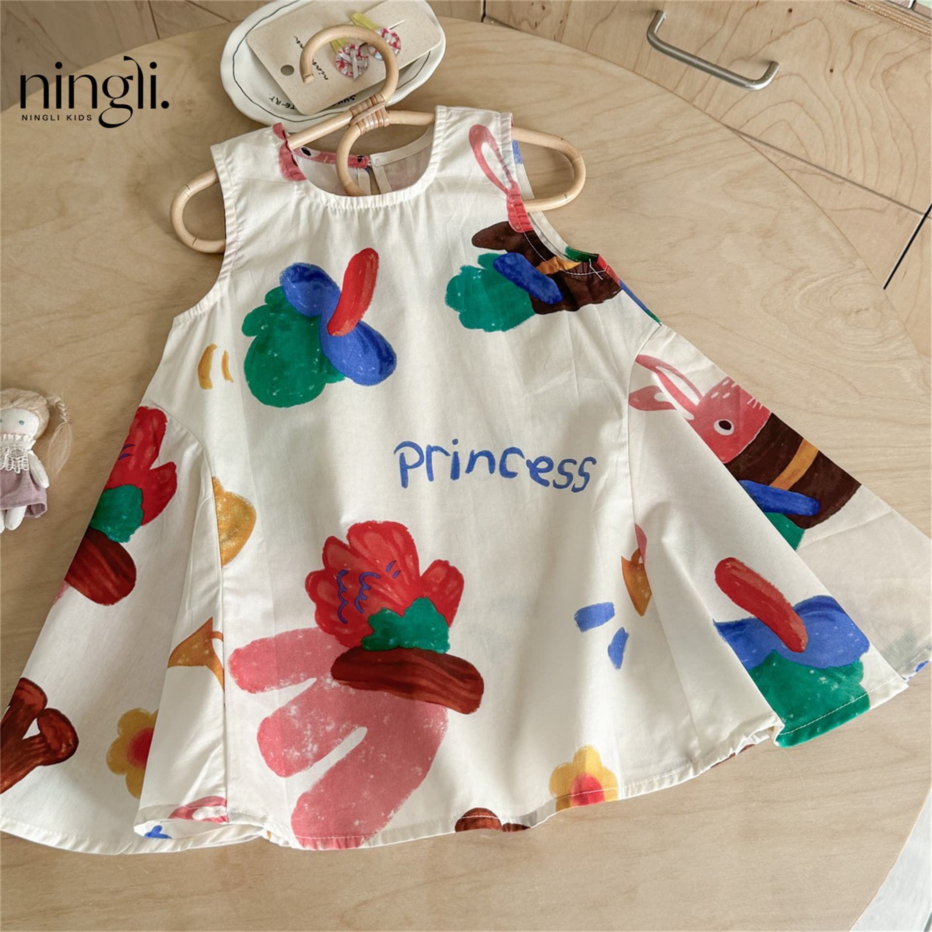 Ningli Girls' Dress, Baby Dress, Children's Summer Dress, New Style Princess Dress, Very Beautiful Summer Dress for Baby Girls, Thin Style