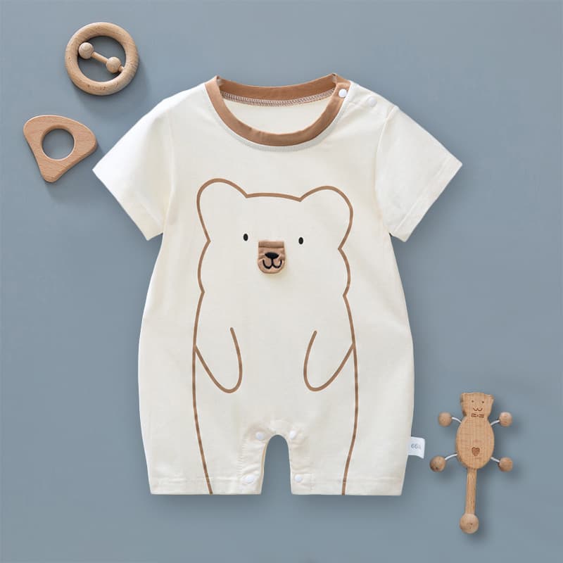 Baby Clothes Summer Thin Short Sleeve Pure Cotton Romper Cute Unisex Baby Onesie Super Cute Newborn Crawling Suit