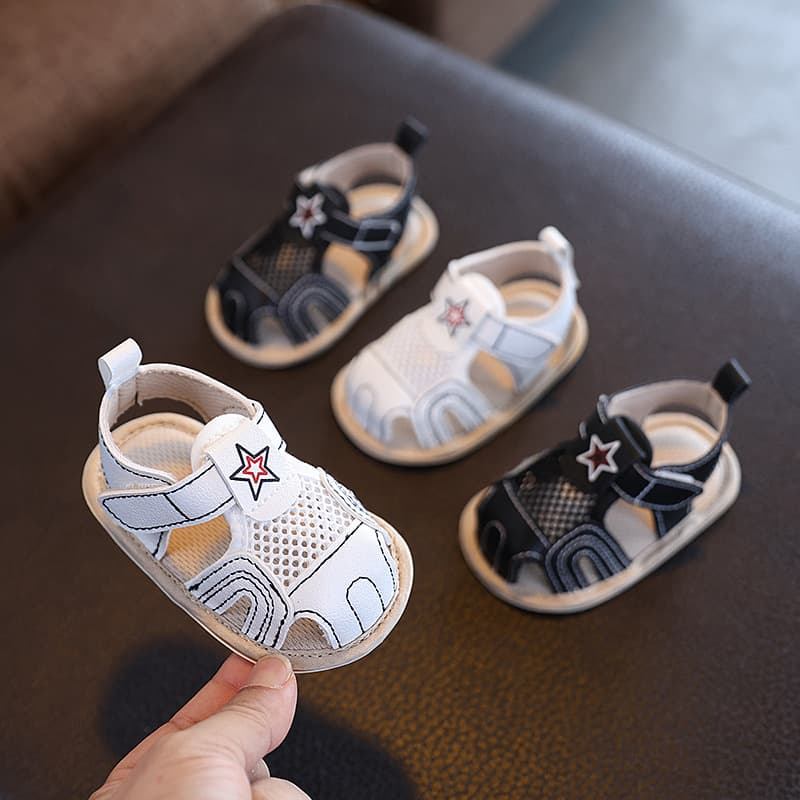 Cross-border Supply Baby Sandals 0-3-6 Months Boys Soft Sole Non-Slip Walking Shoes Breathable Summer