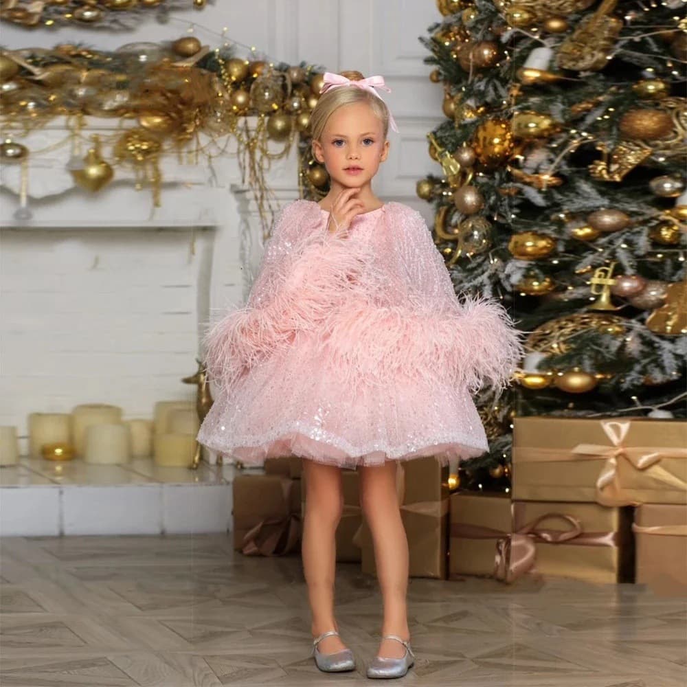 Foreign Trade Girls Princess Dress High-End Light Luxury Stage Runway Luxury Heavy Craft Amazon Children's Formal Dress Puffy Skirt