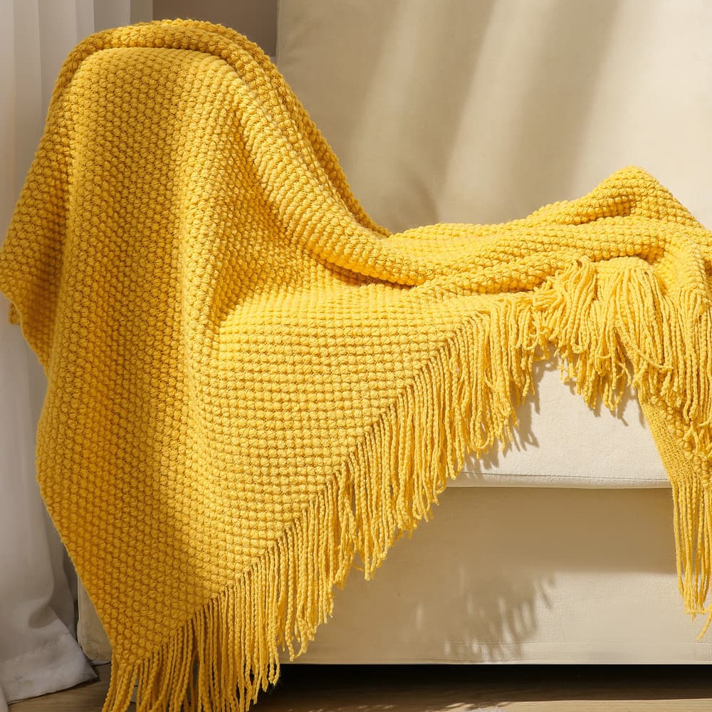 Sofa Throw, Blanket, Pineapple Pattern Knitted Blanket, Office Nap Small Blanket, Air Conditioning Waffle Weave Throw