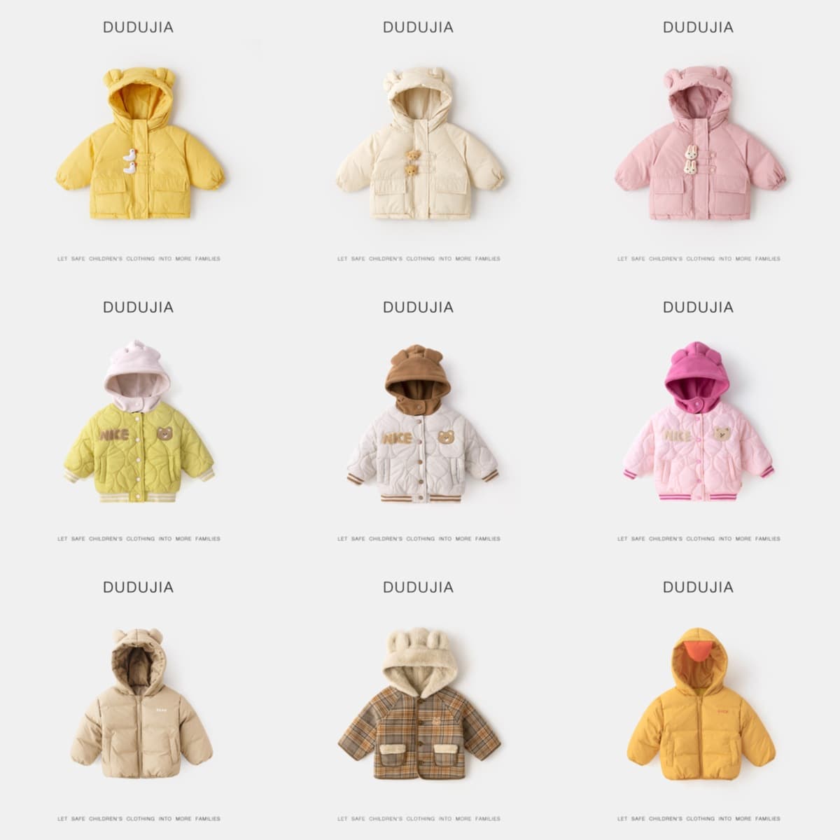 [Padded Jacket Collection] Dudu Family Children's Winter Padded Jacket Baby Boys Girls Outerwear Infant Toddler Clothing Trendy