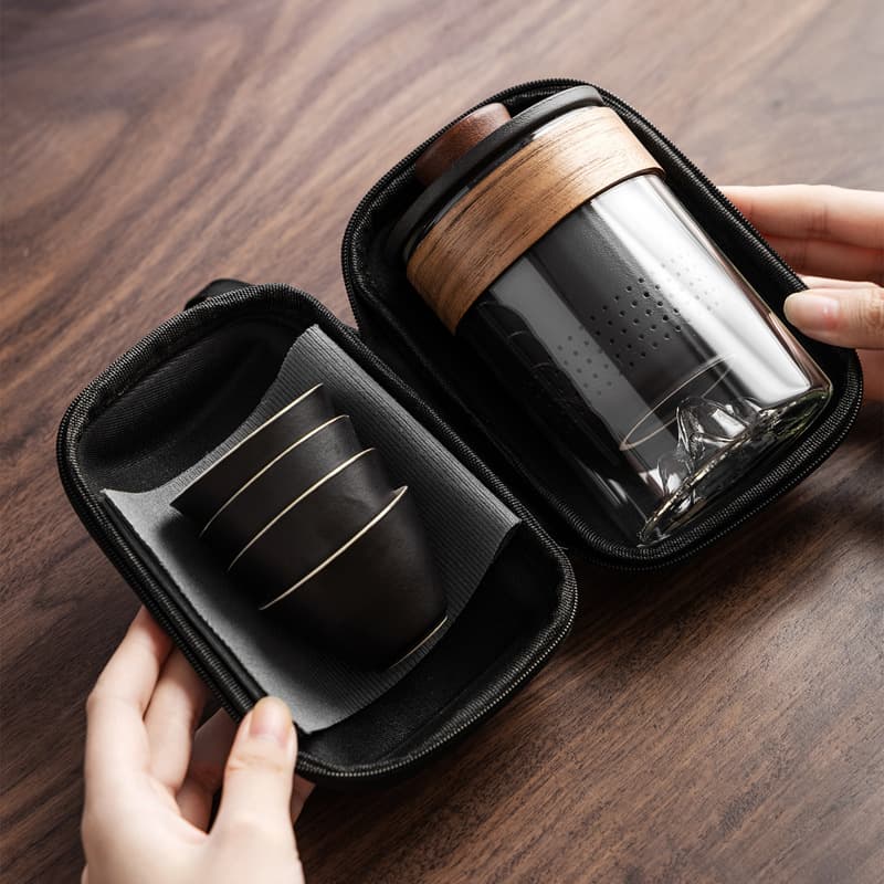 High-End Portable Outdoor Travel Tea Set Gongfu Teapot One Pot Three Cups Quick Cup Corporate Event Gift