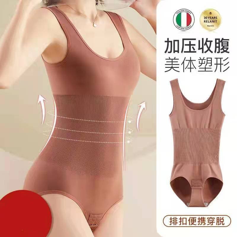 Export plus-size bodysuit shapewear, seamless one-piece slimming, waist-cinching, tummy control, enhanced shaping, and firming shorts.