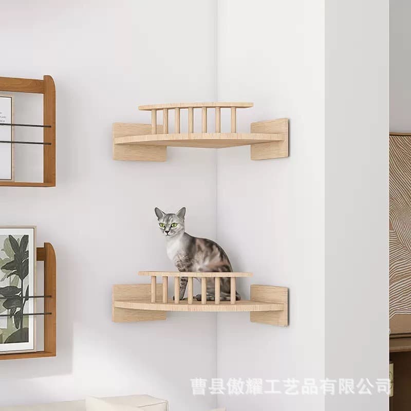 Cross-border Wall-mounted Cat Climbing Frame, Corner Cat Jump Platform, Cat Observation Deck, 2-in-1 Cat Climbing Frame and Cat Bed