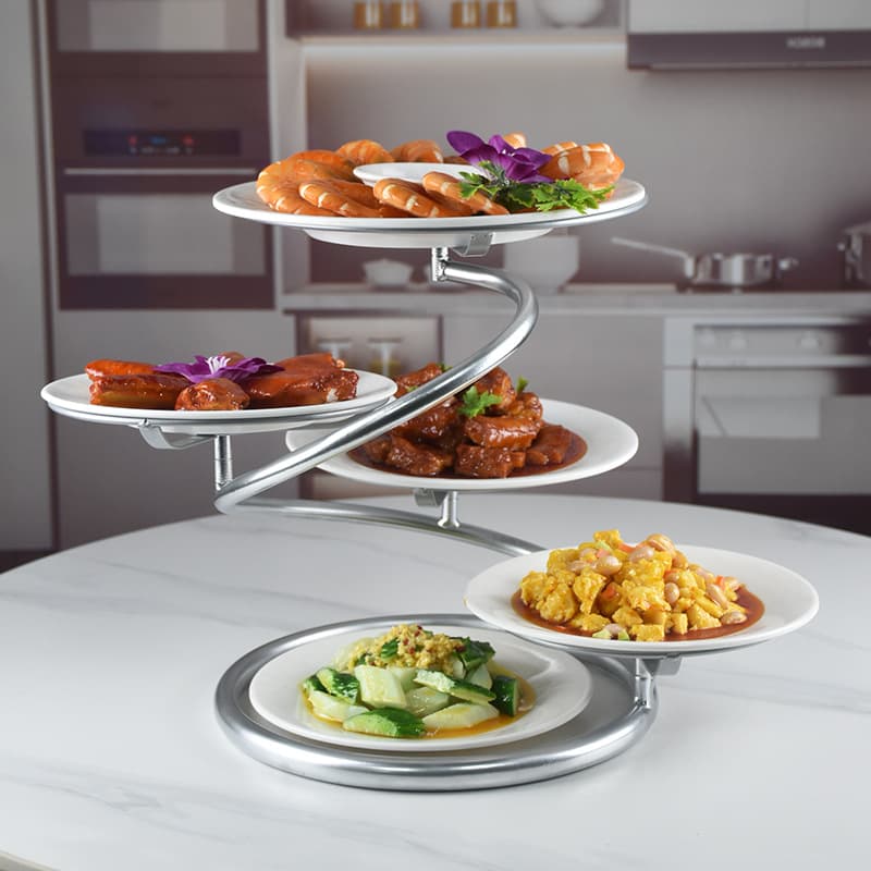 Cold Dish Rack Hotel Table Plate Rack Cold Dish Plating Tool Prep Rack Side Dish Rack Turntable Plate Rack