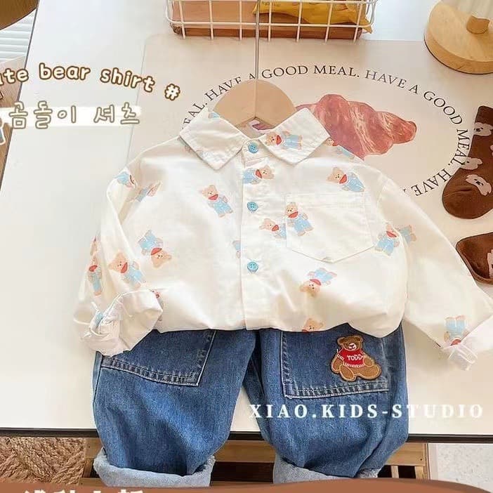 Children's long-sleeved shirts 2023 spring new Korean version boys and girls cartoon tops trendy long-sleeved shirts for children