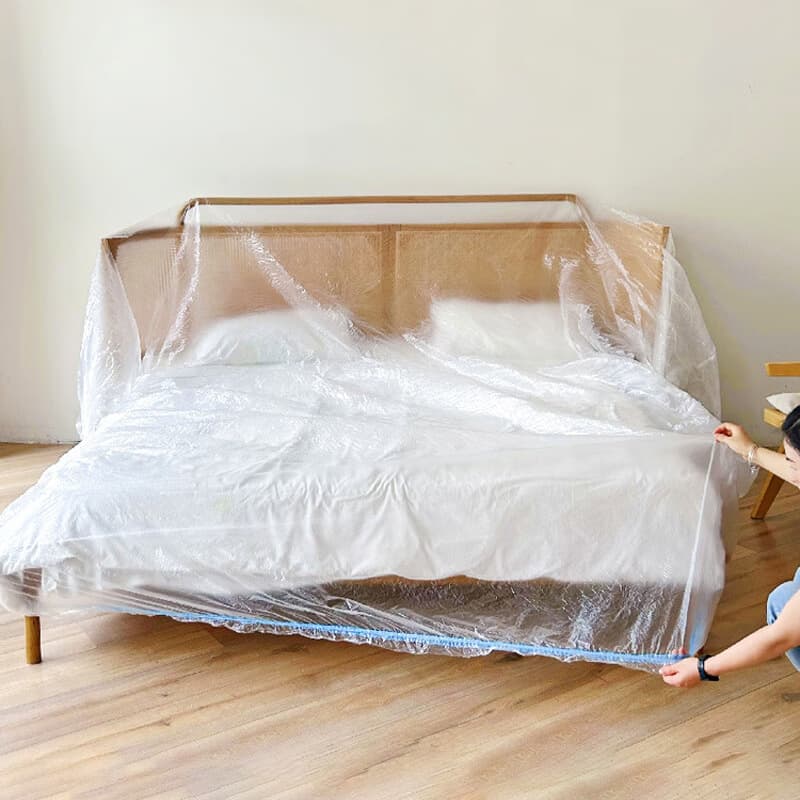 Elastic drawstring disposable dust-proof bedspread plastic furniture protective film decoration sofa stroller dust-proof protective cover