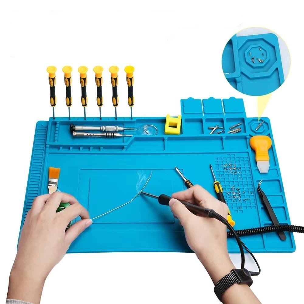 Phone and Computer Repair Silicone Heat Insulation Soldering Mat High Temperature Anti-Static Workbench Multifunctional Silicone