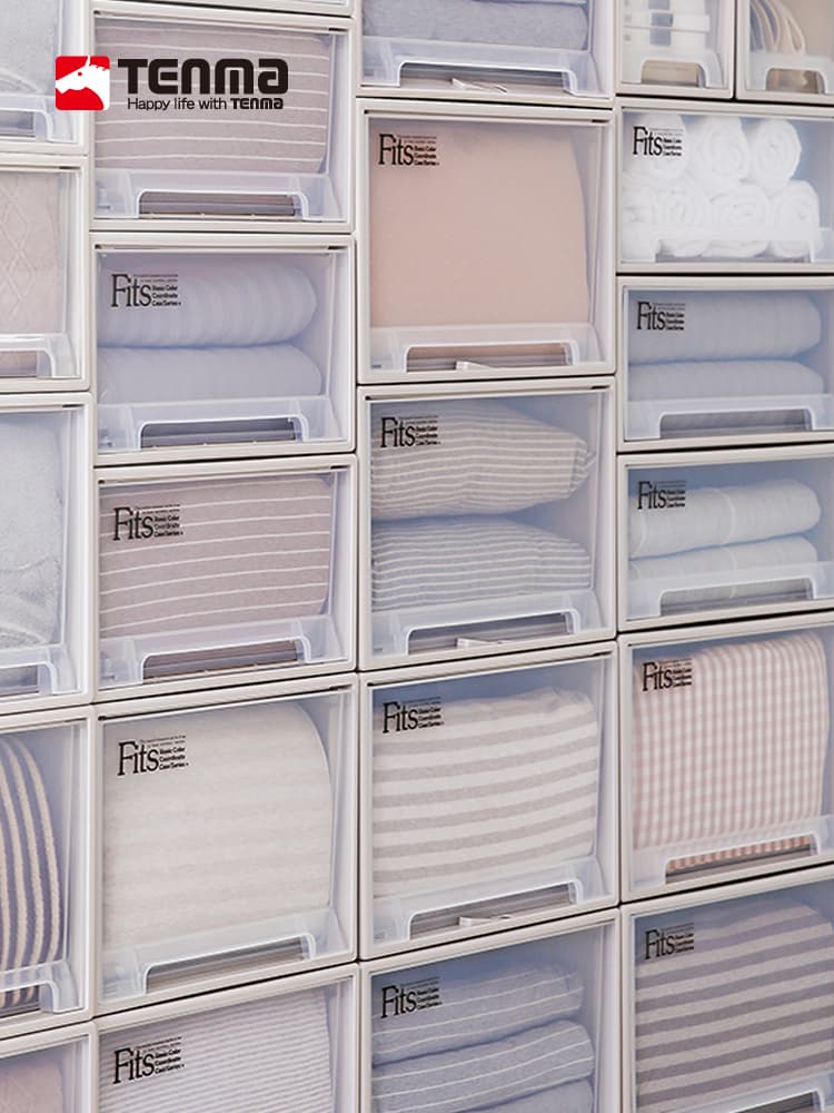 Japan Tenma Drawer Storage Box Wardrobe Home Storage Organizer Transparent Underwear Storage Box