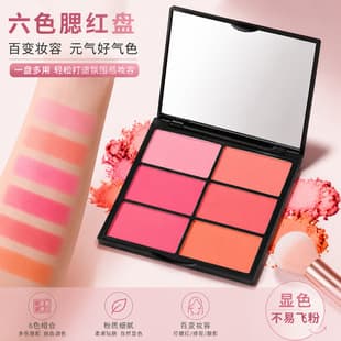 Six-Color Blush Palette Multi-Color Cheek Blush Pan for Makeup Artists, Students, Training, Studio, Wholesale