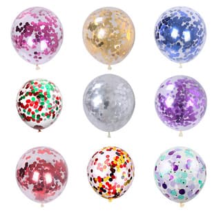 12-inch Glitter Confetti Balloons, Transparent Tinsel Balloons for Birthday Party Decor, Latex Round Balloons, Small Gifts for Promotional Events