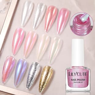 New Quick-Dry Metallic Nail Polish Nail Art Nail Polish Top Coat Base Coat Fine Glitter Nail Gel Base Gel Top Coat Nail Art Set