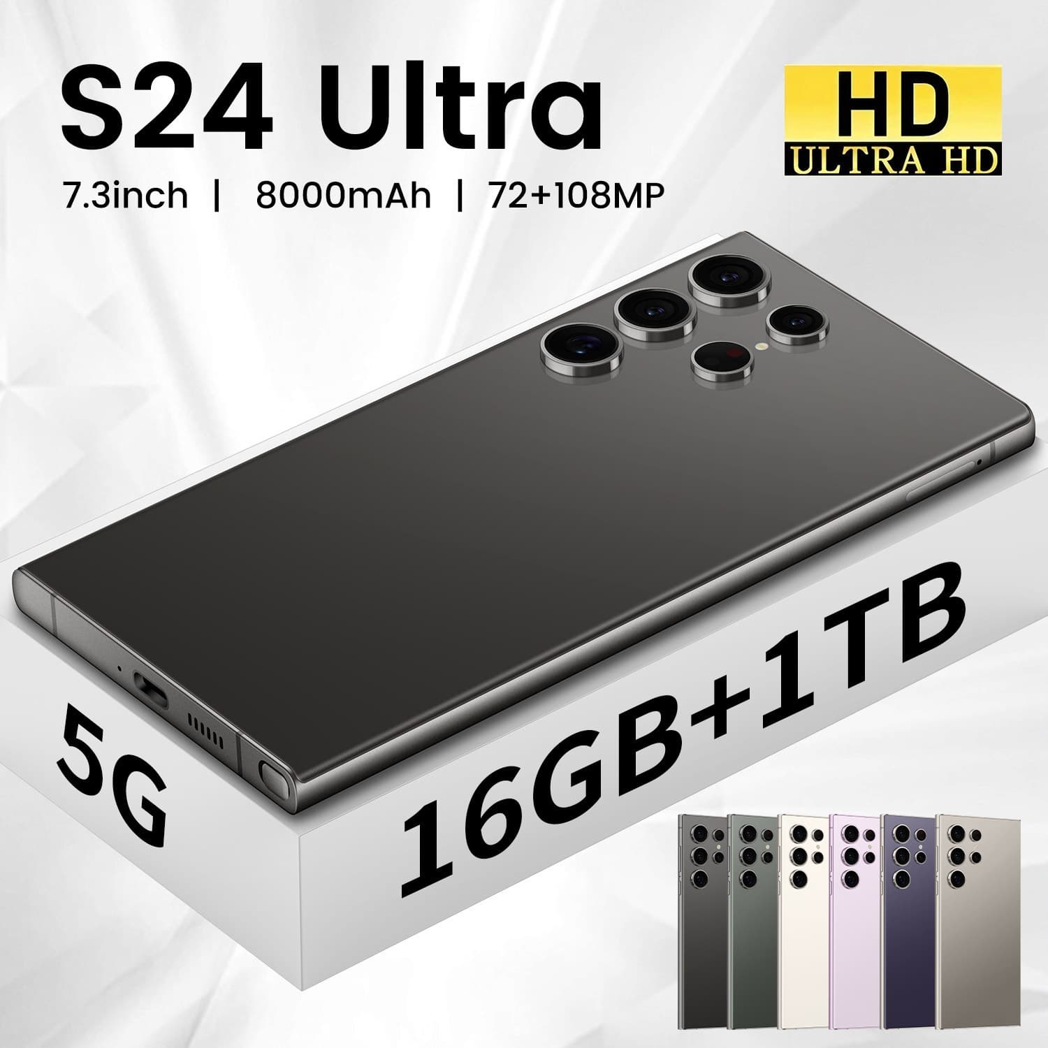 Cross-border Phone S24 Ultra+ 7.3-inch Large Screen 4G Global Version Android Smartphone TK Dropshipping Available