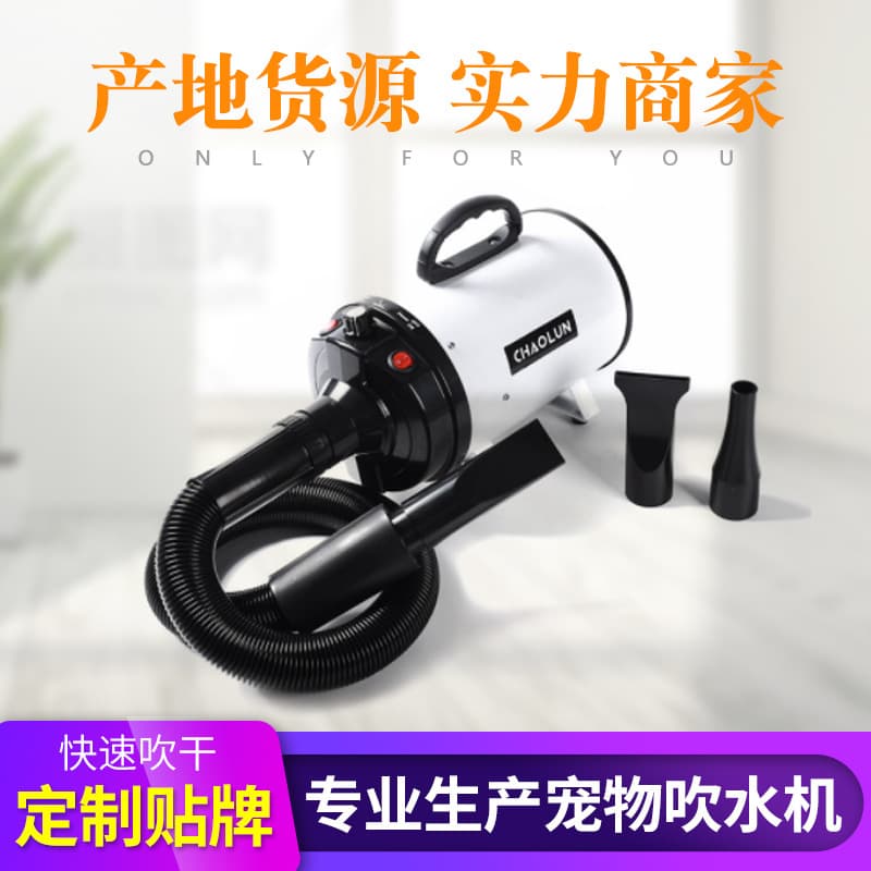 High-power, quiet pet blow dryer for dogs, golden retrievers, and poodles.