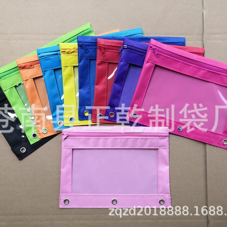 420D Oxford Cloth Pencil Case, 3-Hole Pen Bag, 3-Hole Stationery Pouch, 3-Hole Storage Bag