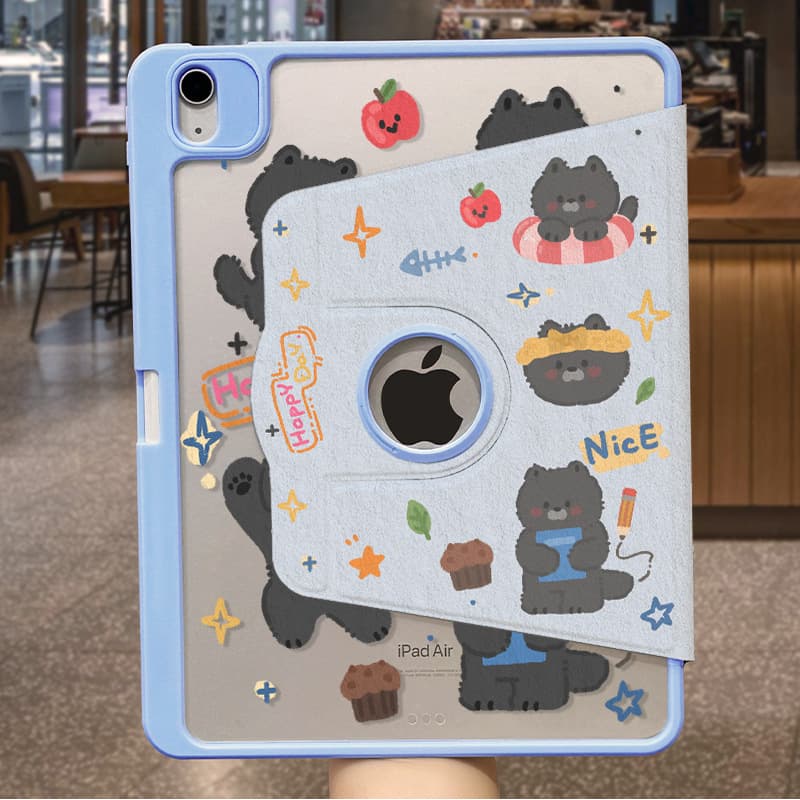 Custom 720° Rotating iPad Case for iPad 10.9-Inch, Tri-Fold Rotating Acrylic Tablet Protective Cover