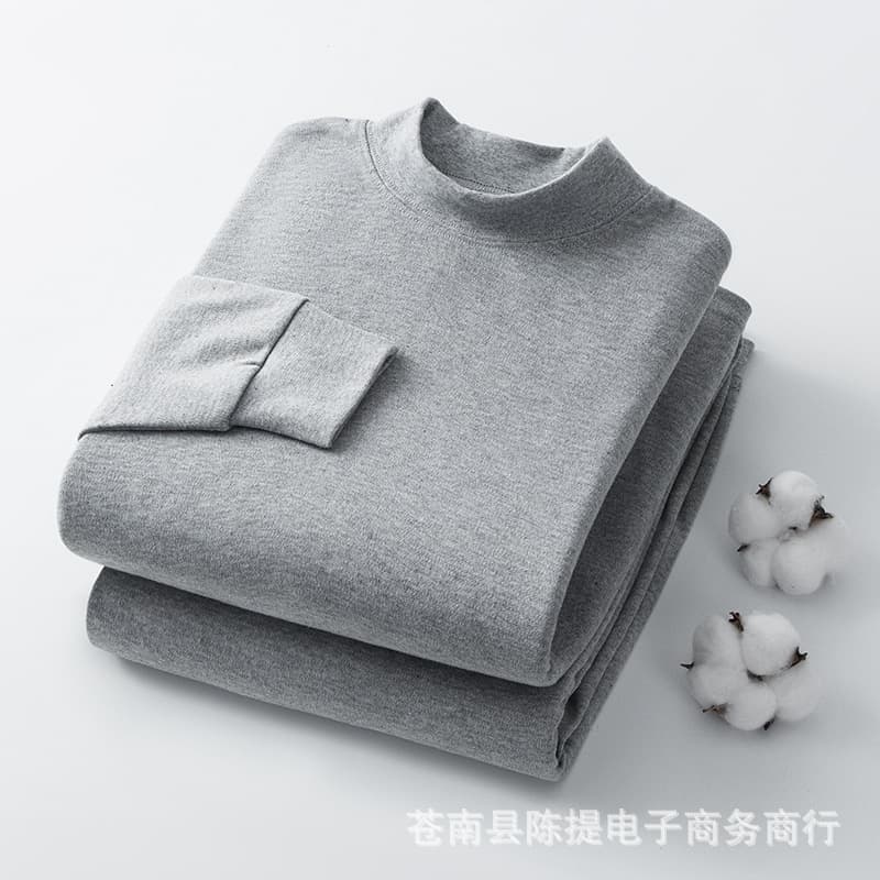 Pure cotton men's autumn clothing, women's thermal underwear, thin couple's suit, round neck cotton sweater, sweater and trousers