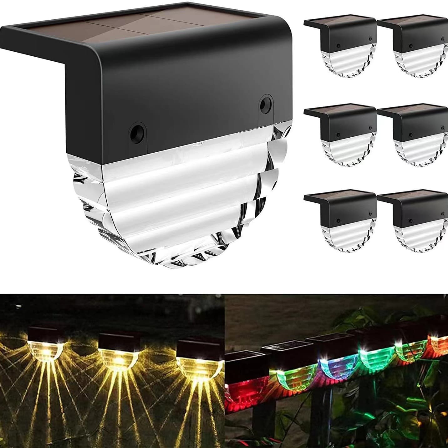 Cross-border outdoor solar stair light garden courtyard solar step light yard ladder fence light railing light
