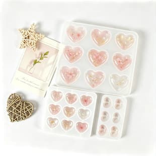 DIY Crystal Epoxy Resin Heart Mold Mirror Love Heart Mold Gypsum Resin Jewelry Decoration Heart-Shaped Silicone Mold