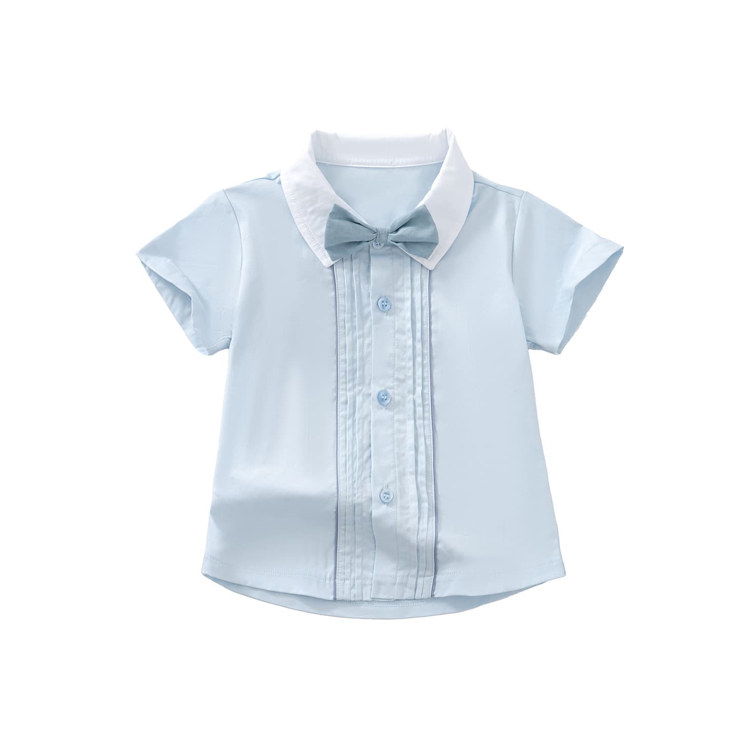 Boys' new short-sleeved shirts, children's shorts, baby summer pleated clothes, children's clothes, thin shirt clothes