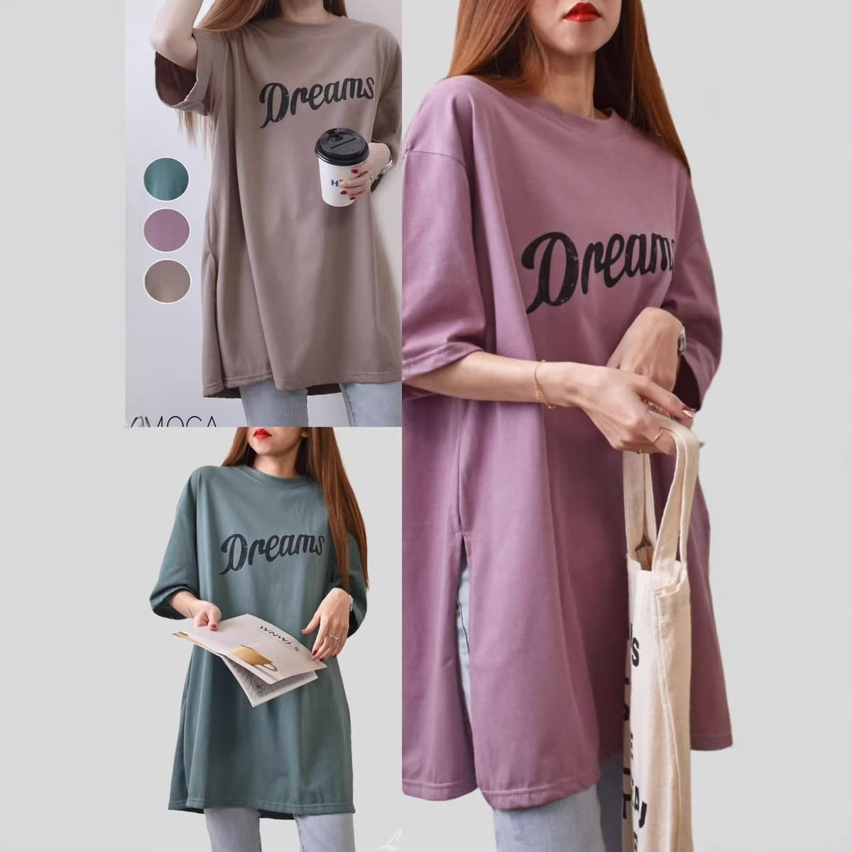 2025 Summer New Loose plus size All-match Women's Top Printed Mid-length Fashionable T-shirt Age-reducing Slimming