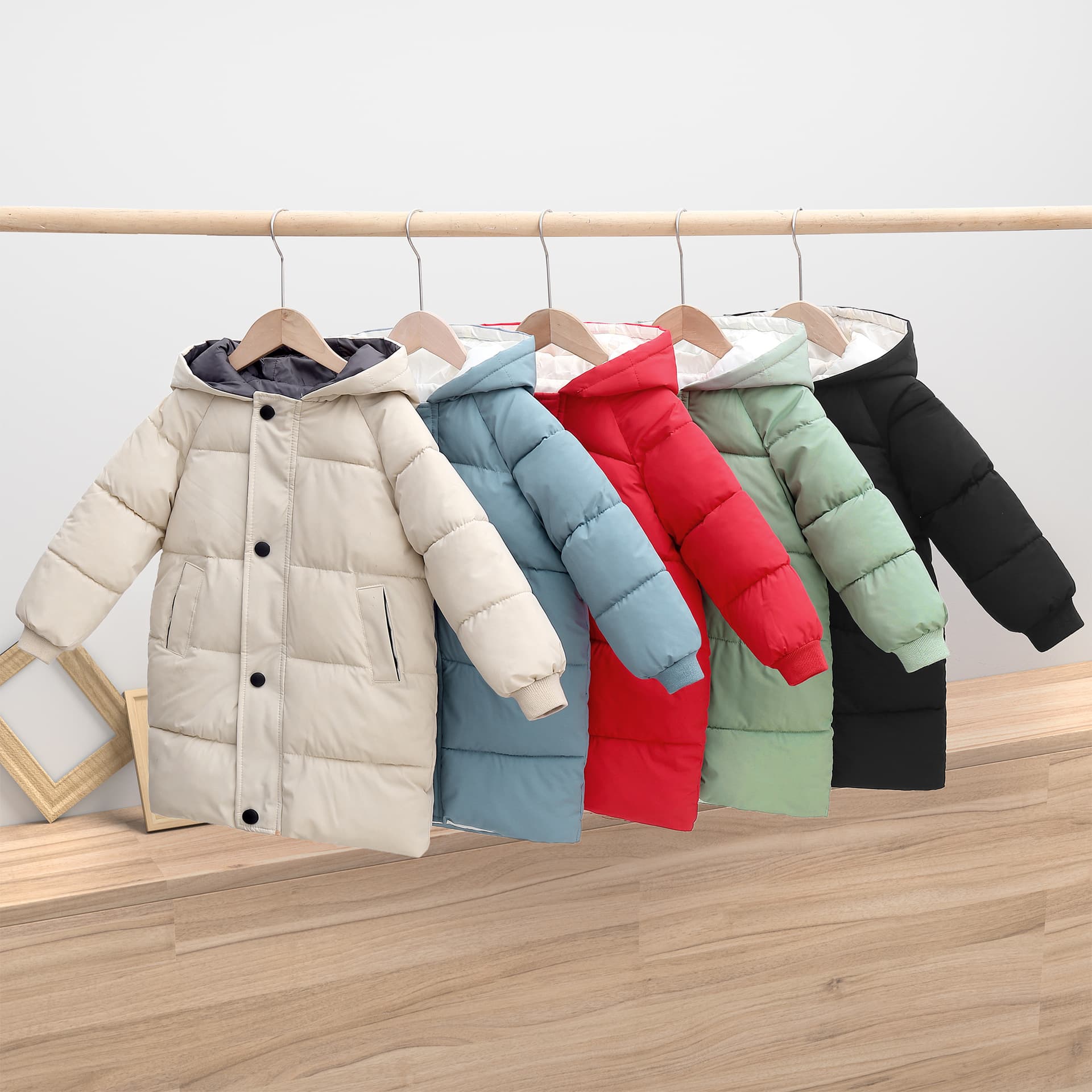 Cross-border Children's Down Cotton Coat Boys Mid-Length Girls Winter Korean Style Thickened Wholesale Drop Shipping