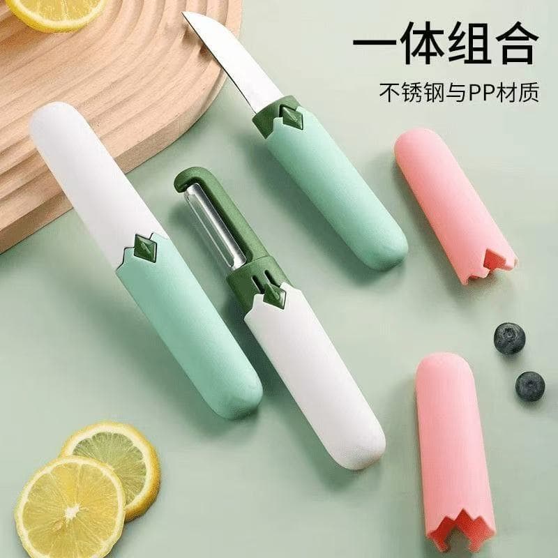 Fruit Peeler Portable Apple Peeler Household Folding Multi-functional Double-headed 2-in-1 Peeling Tool