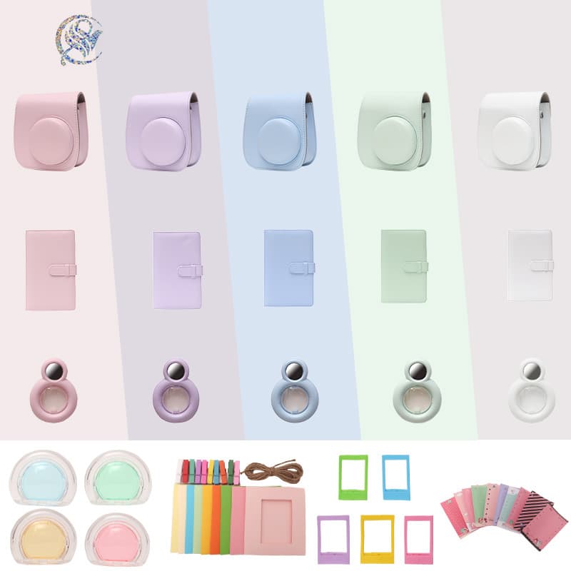【Factory Direct Supply In Stock】Instax Mini 12 Solid Color Camera Bag Set 7-in-1 Bundle