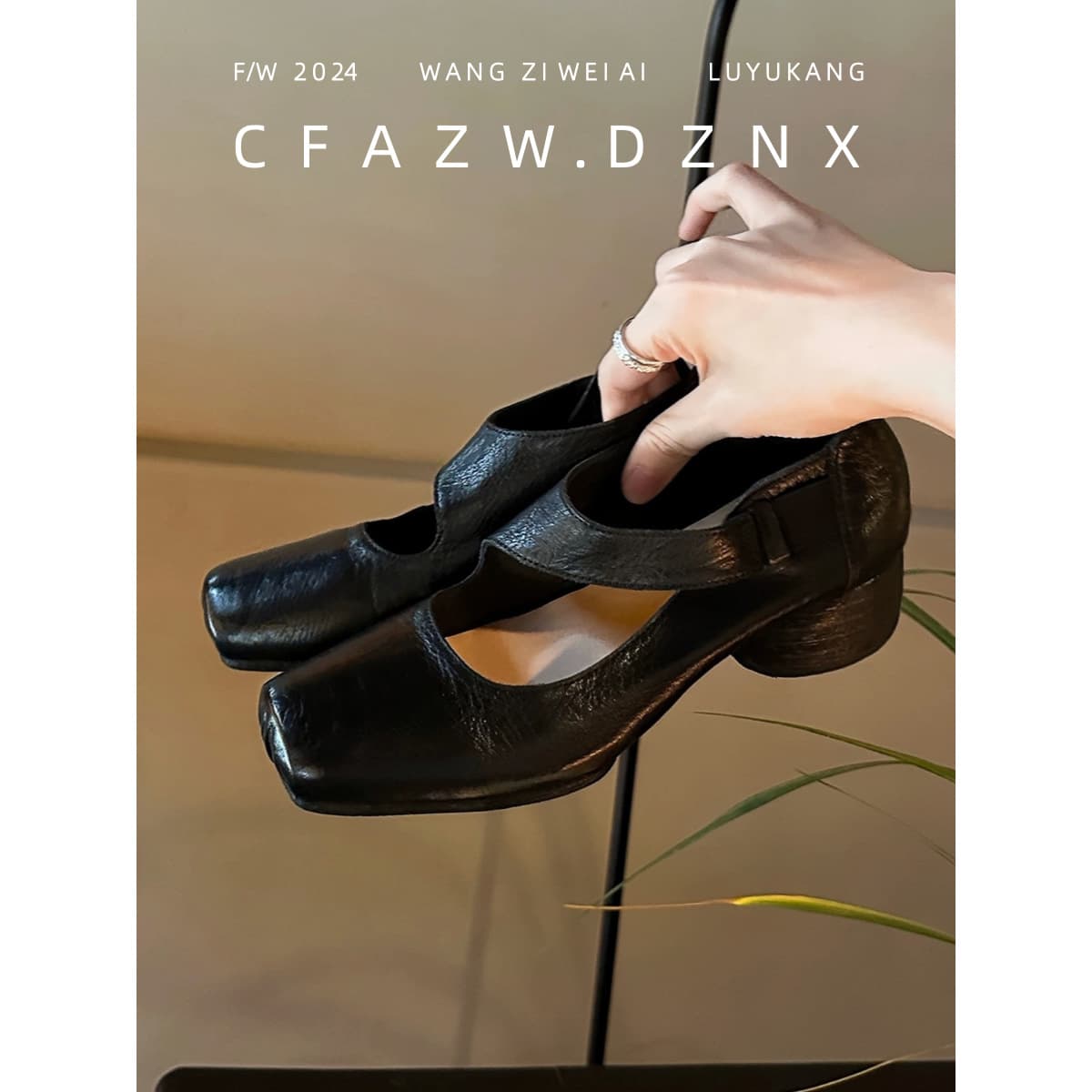 Soft Goatskin ~ French Genuine Leather Square Toe Thick Heel Mary Jane Shoes for Women Retro Pig Nose Ballet Shoes Small Leather Shoes