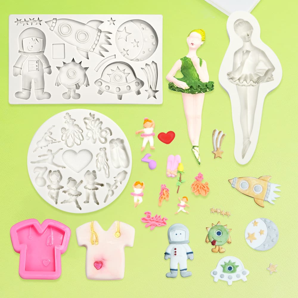 Astronaut Ballerina Fondant Cake Decoration Mold Doctor Nurse Costume Silicone Mold Chocolate Baking Tool