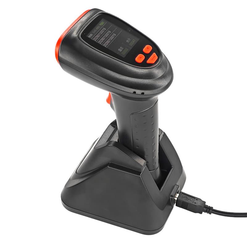 1D QR Code Scanner Wired Wireless Barcode Scanner 2.4G Bluetooth Barcode Scanner with Base for Supermarket