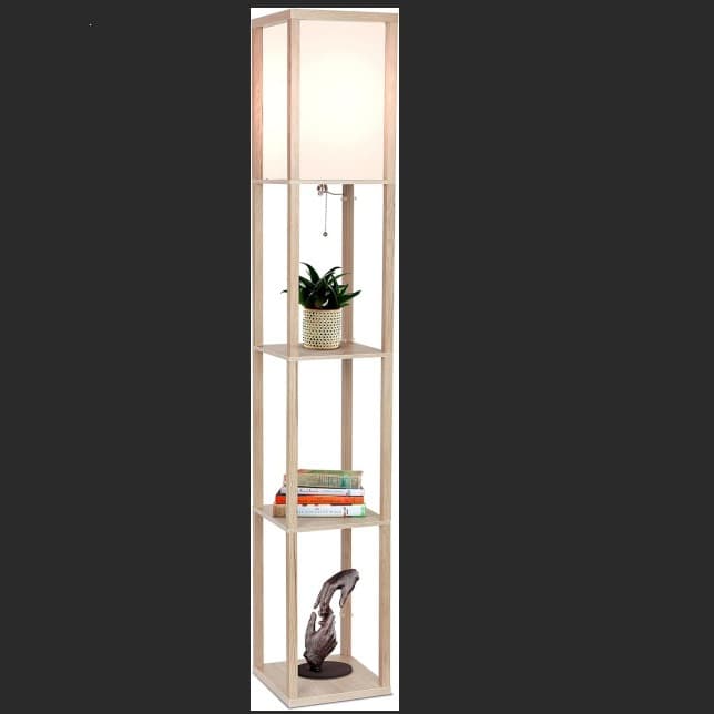 Cross-border Amazon European modern simple floor lamp bedroom living room storage rack with drawer vertical lamp