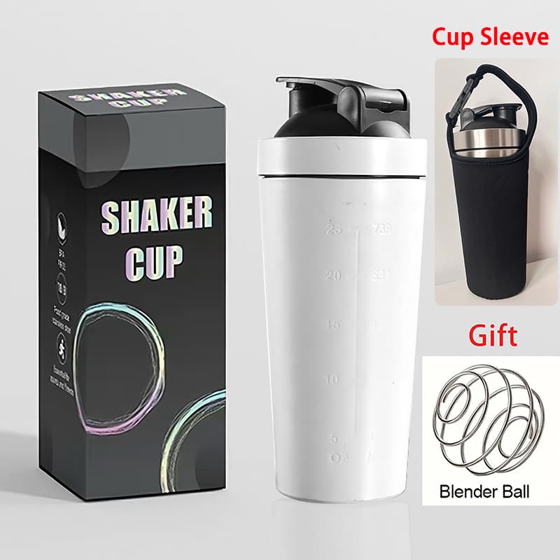 Multifunctional Protein Shaker Cup 304 Stainless Steel Large Capacity Outdoor Fitness Sports Water Bottle Milk Shake Mixing Cup