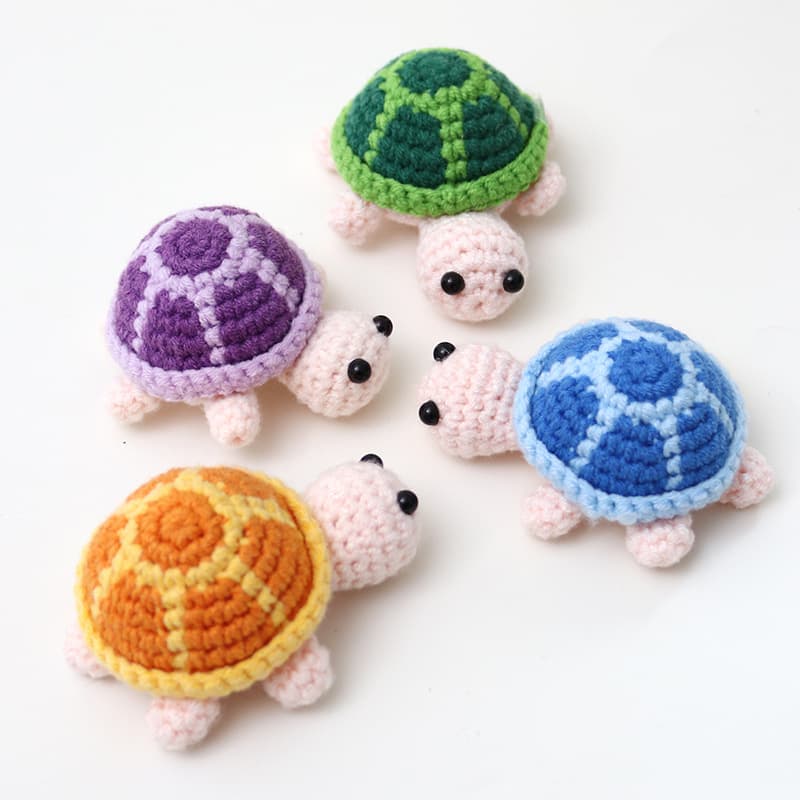 Finished handmade cute crocheted turtle pendant/doll - a creative gift for friends.