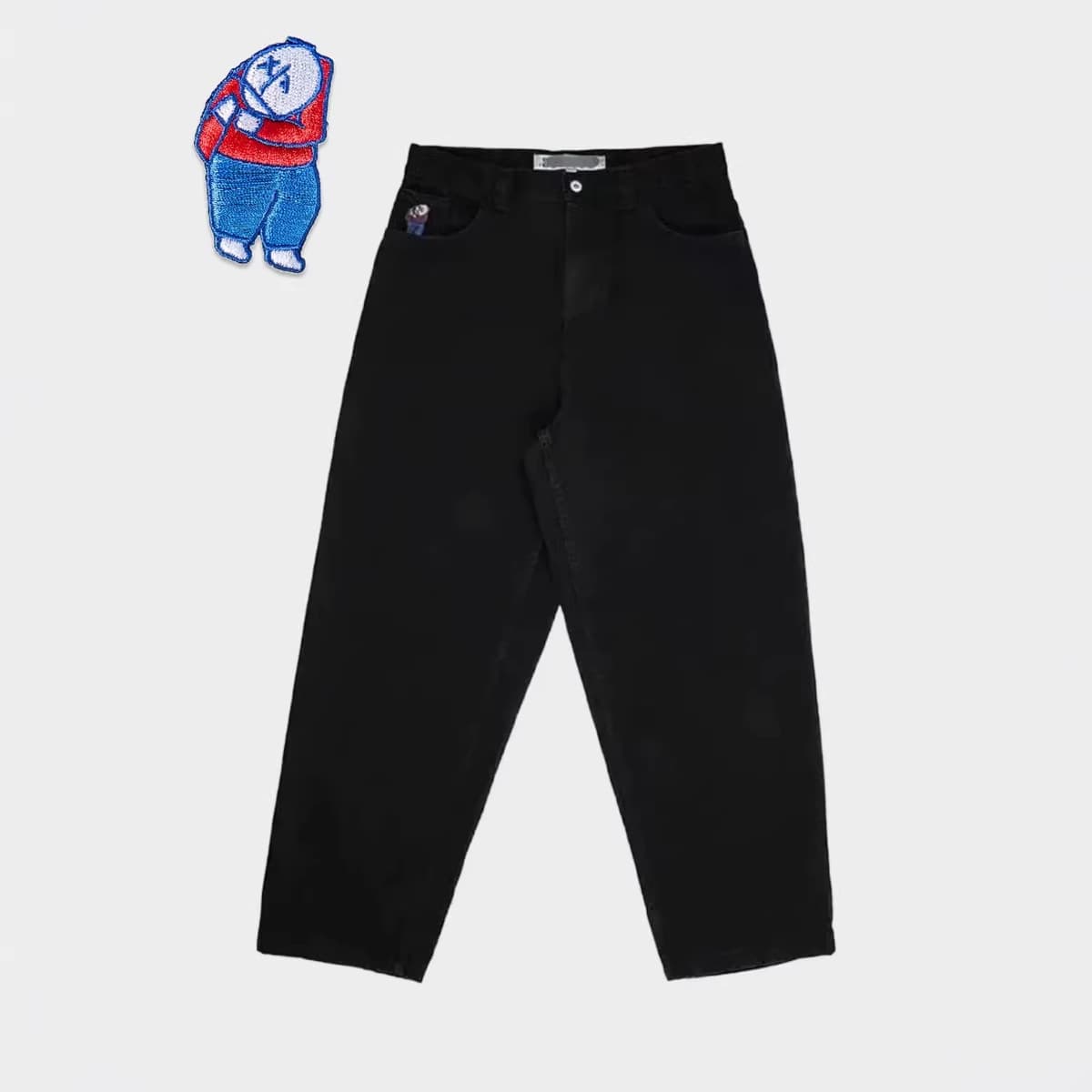 European and American street style polar boy jeans Y2K Harajuku hip-hop cartoon pattern embroidered loose jeans