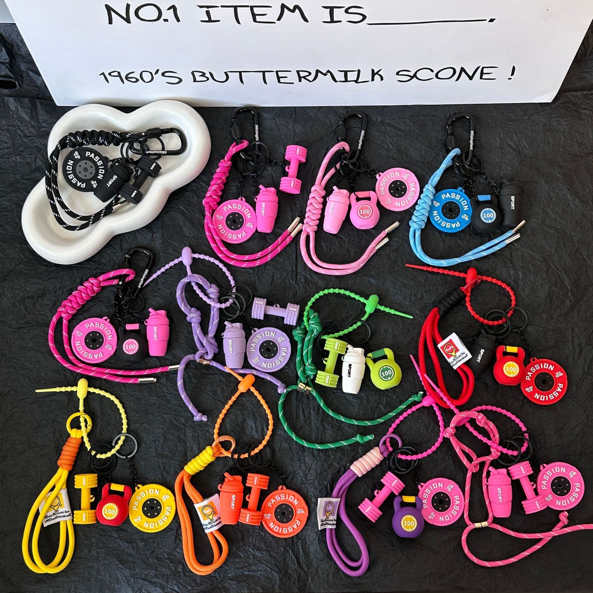 New Sports Bag Charm Set Accessories Premium Fitness Pendant Keychain Gift Decorative Bag Charm