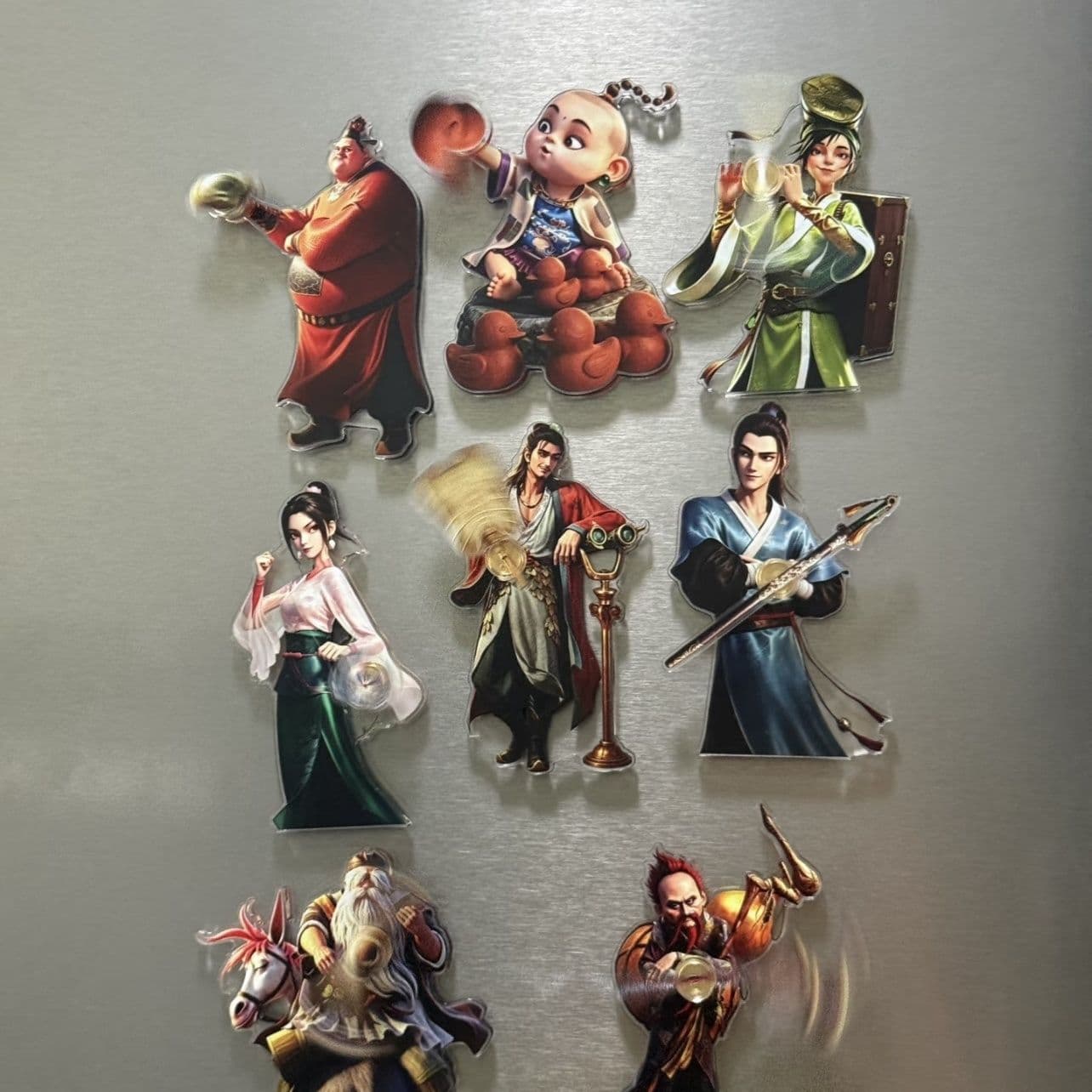 Eight Immortals themed refrigerator magnet, popular Chinese animation movie 'Eight Immortals Crossing the Sea', creative acrylic magnetic sticker, fridge decoration sticker