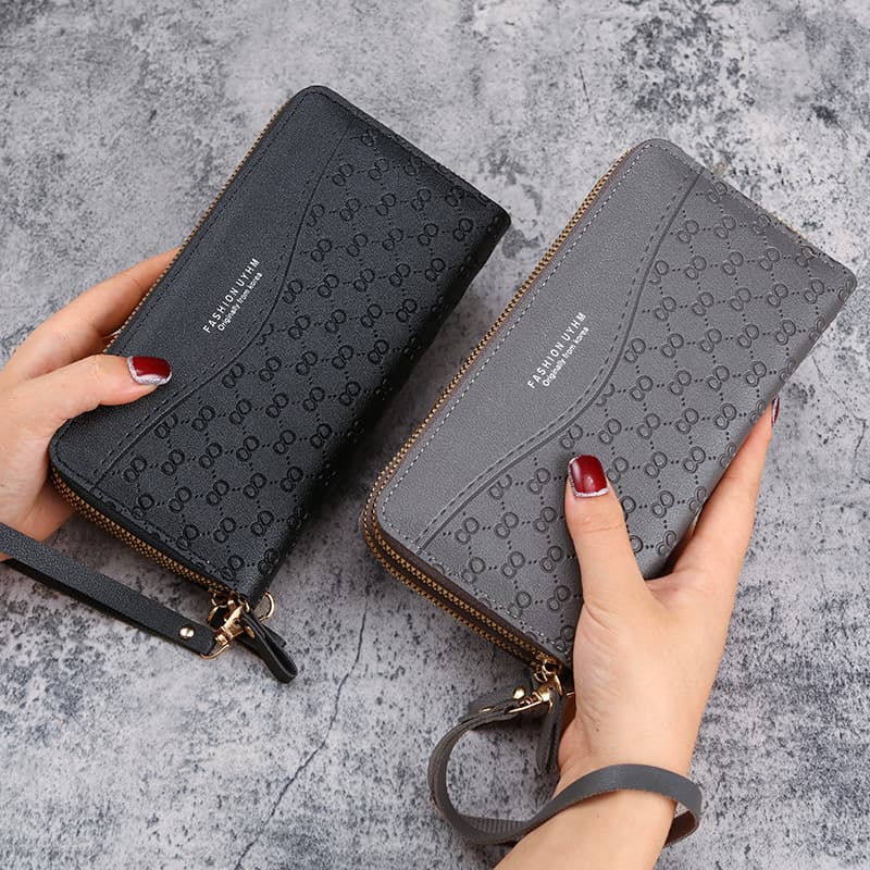 New Women's Long Wallet with Zipper Coin Pocket, Multi-functional Phone Bag, Large Capacity, Simple Multi-card Holder