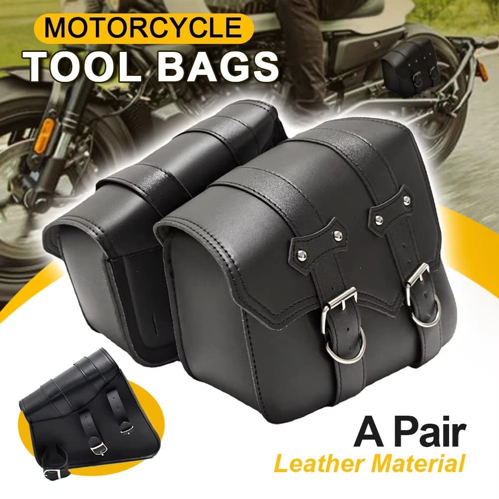 Motorcycle Side Saddle Bags PU Leather Tool Bag