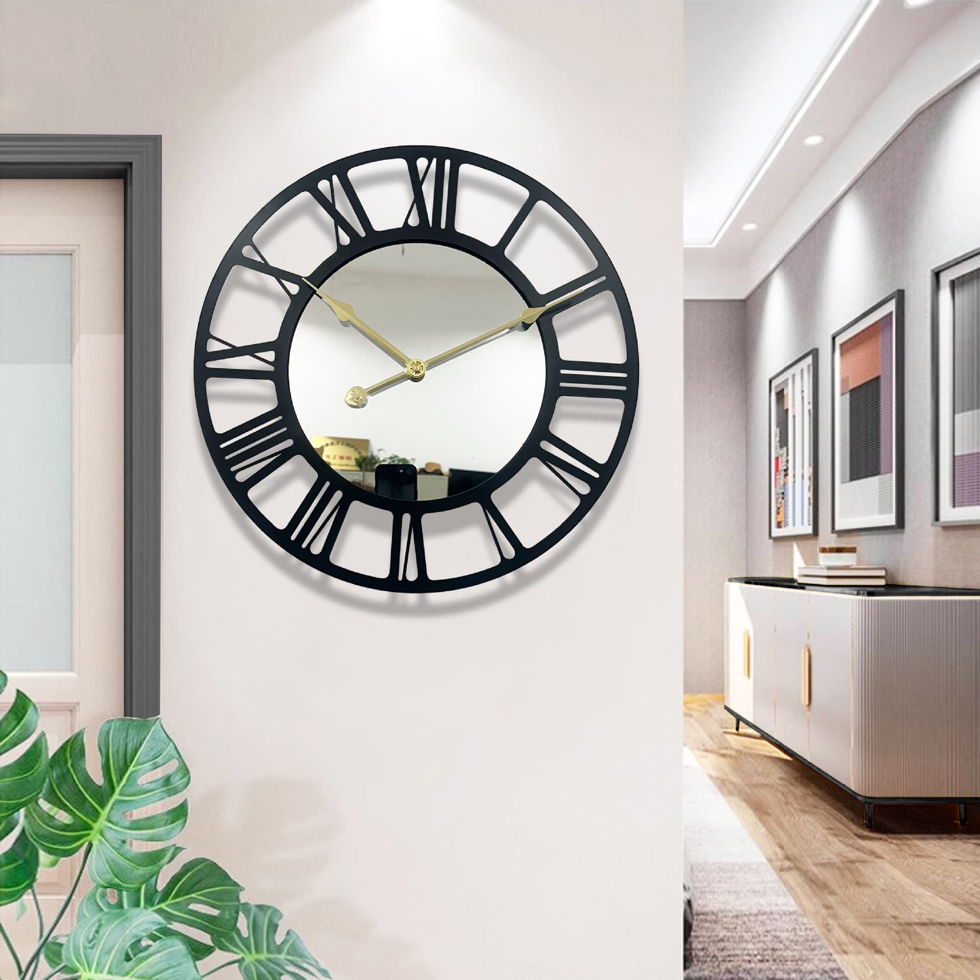 Nordic Style Fashionable Best-Selling Iron Wall Clock, Home Living Room Bedroom Clock, Simple Creative Light Luxury Silent Clock