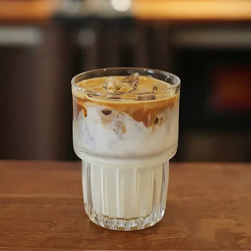 Ins-style Stackable Australian White Coffee Cup Iced Americano Cold Brew Latte Glass Cup Home Water Glass Dirty Juice Cup