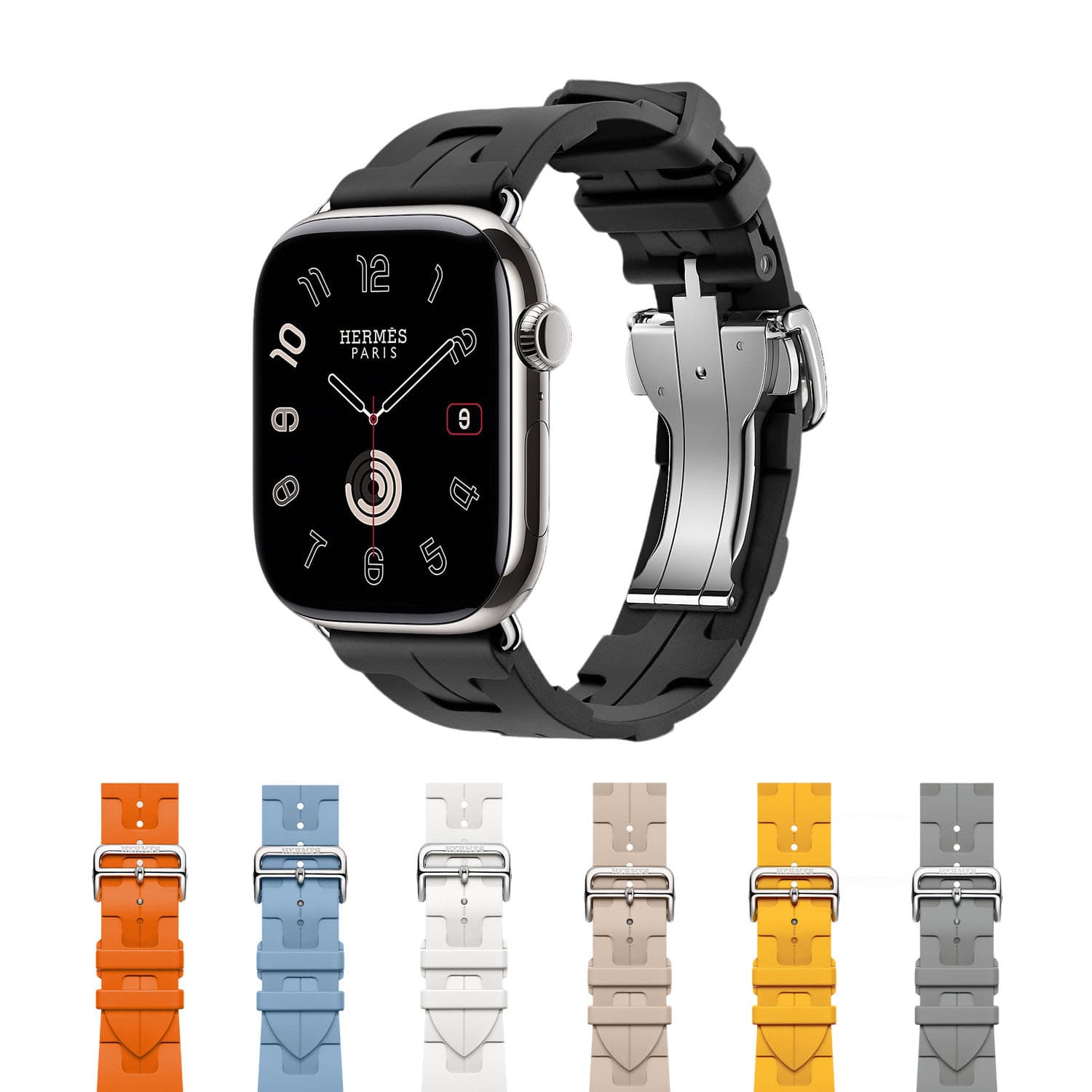 Silicone Apple Watch Band Compatible with iWatch, Fluoroelastomer Official Replica S10/Ultra