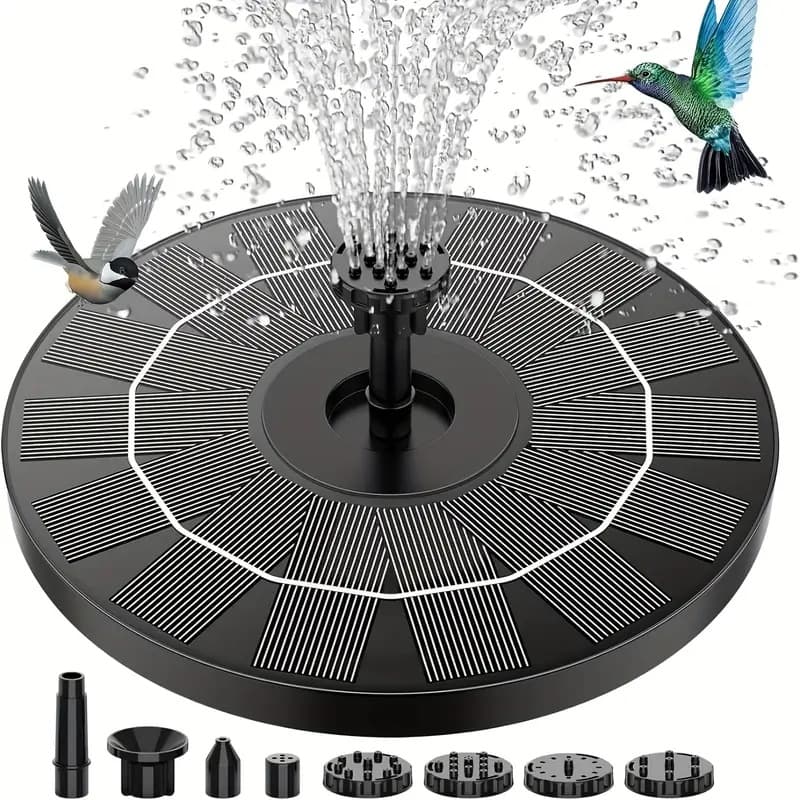Solar Powered Automatic Fountain Outdoor Floating Garden Landscape Square Glowing Patio Pool Musical Fountain Light
