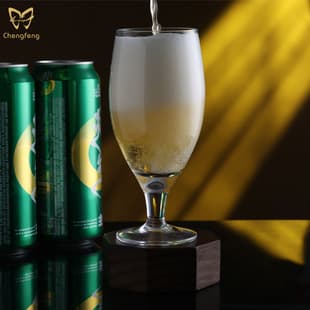 Stemmed Beer Glass Large Capacity Commercial Glass Beer Mug Shatterproof Coffee Cold Drink Juice Cup Beverage Glass